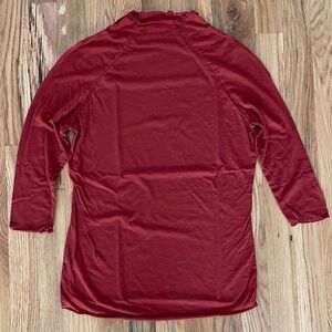 Intimately Free People Thin Mock Neck Red Short Sleeve Top T-Shirt Size XS